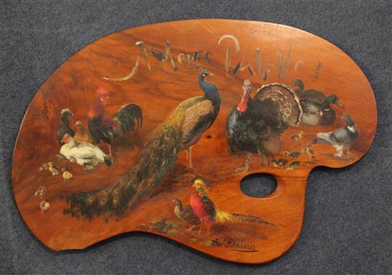 Attributed to Julius Scheuerer (1859-1913) Studies of poultry 14 x 20.5in., unframed